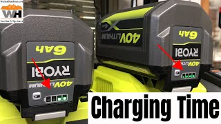 Comparing Charge Time With A Ryobi 40v Regular Charger and Rapid Charger 6Ah Batteries RyobiTools [upl. by Arundell108]