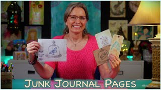 Junk Journal Pages with IOD Pastiche Stamp [upl. by Tilda725]