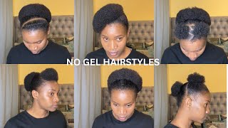 🔥Trendy Quick and Easy Natural Hairstyles For 4a4b4c Short Afro Hair Without Gel No Gel Hairstyles [upl. by Alphonso]