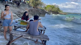 CRASHING WAVES HAD ME SCARED AT FIRST  PIZZA ON THE BEACH IS THE BEST [upl. by Olpe19]