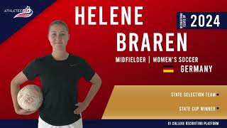 Womens Soccer  Midfielder  Helene Braren Germany  Full Game Video  Recruit 2024 [upl. by Nelson521]