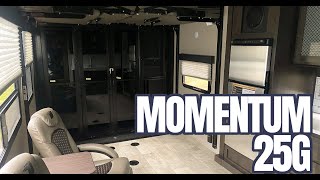 Momentum 25G Toy Hauler Travel Trailer  13 ft garage and outdoor kitchen [upl. by Nofpets]