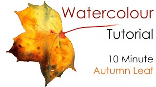 Watercolour Tutorial 10 Minute Autumn Leaf [upl. by Delastre]