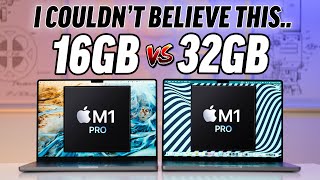 16GB vs 32GB RAM M1 Pro MacBook  Multitasking RAM TEST [upl. by Ralfston]