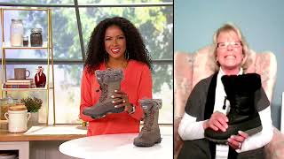 Cougar Waterproof Faux Fur Collar Mid Boots  Carson on QVC [upl. by Eisenhart]