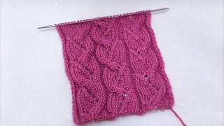 Eyelet Stripe Knit Pattern Lochstrifen stricken Muestra de listas caladas Punto traforato a righe [upl. by Yeldnarb]