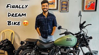 FINALLY TAKING DELIVERY OF MY DREAM BIKE  Royal Enfield Meteor 350  Dreams Come True  Matte Green [upl. by Sunda]