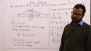 EQUIVALENT FOCAL LENGTH OF COMBINATION OF TWO LENS  RAY OPTICS  CBSENEETIIT [upl. by Eelhsa]