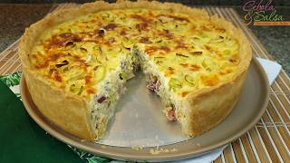 QUICHE DE ALHOPORÓ COM BACON SIMPLES E DELICIOSO  Cebola e Salsa [upl. by Enajiram]