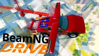 BeamNG Drive  Awesome Mods  Flying Supercar Attachable Rocket amp A Railcar  BeamNG Drive Gameplay [upl. by Novat878]