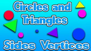 Circle and Triangles 🔺🔴 Sides Corners Vertices ✏️ 2D Shapes [upl. by Dosia]