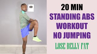 20 Minute Standing Abs Workout No Jumping Lose Belly Fat At Home [upl. by Dylan135]