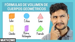 Fórmulas de Volumen de Cuerpos Geométricos  Cubo Cono Cilindro Esfera Prisma y Pirámide [upl. by Nodnab292]