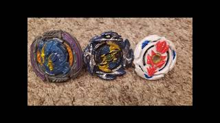 Beyblade Burst Battle Katana Muramasa M7 Vs Spear Dullahan D6 Vs Treptune T4 [upl. by Leehar]