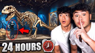 24 HOUR OVERNIGHT CHALLENGE in MUSEUM [upl. by Ormand288]