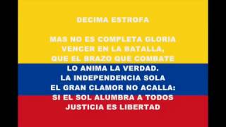 Himno Nacional de Colombia completo cantado y con letra parte 2 [upl. by Gnoud143]