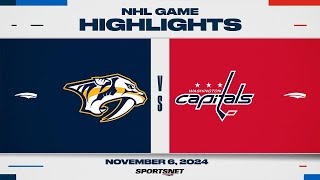 NHL Highlights  Predators vs Capitals  November 6 2024 [upl. by Analaj]