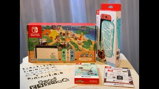 Silent Unboxing Nintendo Switch Animal Crossing New Horizons Edition with Accessories [upl. by Hermon77]