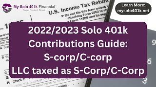 20222023 Solo 401k Contributions Guide w Secure Act 20 Update ScorpCcorpLLC as SCCorpW2 [upl. by Dominus921]