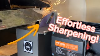 Sharp Blades Beautiful Lawns VEVOR Lawn Mower Blade Sharpener Review 🌱⚙️ [upl. by Nauqram]