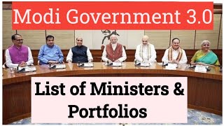 NDA Government 2024 Ministers amp their Portfolios  Modi Government 30  List of Cabinet Ministers [upl. by Corenda597]