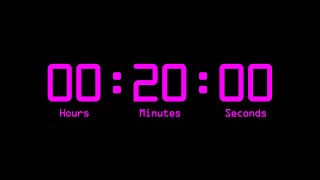 20 Minutes Countdown Timer with Alarm amp Time Markers  Chapters  Retro Digital  Pink [upl. by Farant535]