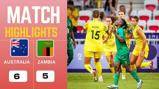 Australia vs Zambia 6  5  Olympics Football 2024 Highlights [upl. by Hairas]