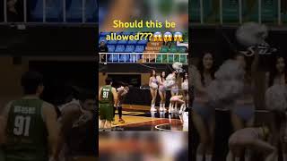 Cheerleaders twerk during free throw😮funny shorts basketball [upl. by Ueihtam]