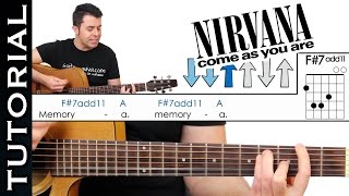 Como tocar COME AS YOU ARE de Nirvana en guitarra acústica COMPLETO [upl. by Joan]