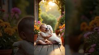 Pure bond ❣️🥰🫶 ytshorts cutebaby viralvideo love babyvideos trendingshorts dogshorts doglove [upl. by Attiuqihc]