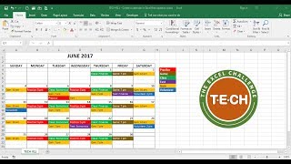 TECH011  Create a calendar in Excel that automatically updates colors by event category [upl. by Kaycee]