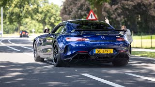 Mercedes AMG GT R with Custom Exhaust  LOUD Revs Accelerations amp Crackles [upl. by Alonso]