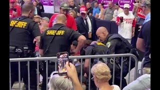 🚨 Unhinged Trump supporter LUNGES for press at Trump rally [upl. by Ainitsirk]