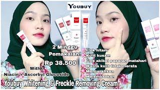 Review 2 Minggu Pemakaian YOUBUY Whitening amp Freckle Removing Cream  Hasilnya [upl. by Ryley997]