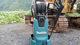 【ユンボ洗車】マキタの１００V高圧洗浄機の威力が半端ない！【Makita Highpressure cleaning machine】 [upl. by Amaryl]