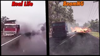 Real Life Crashes vs BeamNGDrive  Comparative Compilation 1 [upl. by Nalorac]