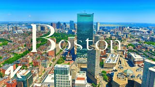 Boston Aerial View Tour 4k Drone 2023  City of Boston Massachusetts USA [upl. by Naneik]