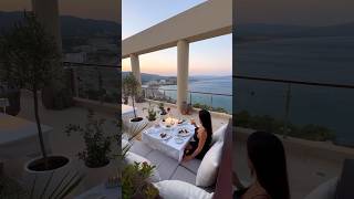 Romantic dinner at Lindos Blu Hotel😻 greece lindosblu hotel shorts [upl. by Yenohtna]