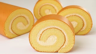 The Easiest and Best Taste Vanilla Swiss Cake Roll Recipe Melt in your mouth Very soft and creamy [upl. by Nora]