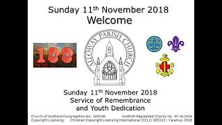 Alloway Parish Church Remembrance Service 11th November 2018 [upl. by Platt]