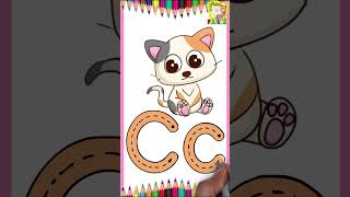 Learn to Write the Letter C  Fun Alphabet Writing for Kids  Easy amp Correct Tracing drawing 🐱❤︎🇨 [upl. by Aicen]