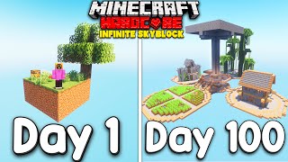 I Survived 100 Days Of Skyblock Infinite In Minecraft Hardcore [upl. by Yoreel338]