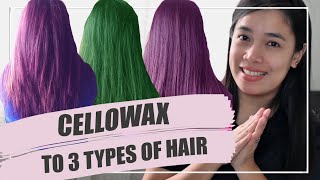 TRIED CELLOWAX TO 3 TYPES OF HAIR  HOW TO APPLY AND RESULTS [upl. by Amikan271]