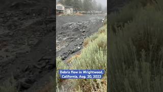 Hilary triggers debris flow in California northeast of Los Angeles [upl. by Erehpotsirhc]