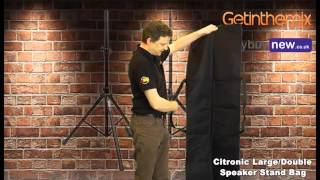 Citronic Large Double PA Speaker Stand Carry Bag Demo  Getinthemixcom [upl. by Ttesil]