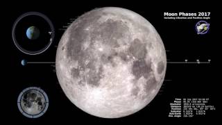 Moon Phases 2017 – Northern Hemisphere – 4K [upl. by Alleuqram]