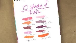 10 Shades of Pink  How to Make Rose Pink Paint Mauve Pink Color Lavender Pink Colour Peach Pink [upl. by Rawdan]