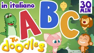 ABC Canzone DellAlfabeto  30 minuti di Canzoni per bambini con i Doodles in Italiano [upl. by Amorette755]