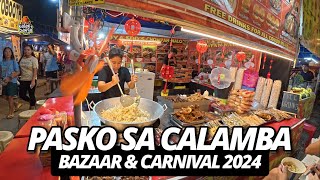 PASKUHAN SA CALAMBA BAZAAR amp CARNIVAL Virtual Walking Tour 4k [upl. by Hoem167]