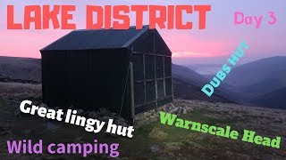 Lake district Winter Great lingy hut Dubs Hut bothy wild camp [upl. by Oznarol16]